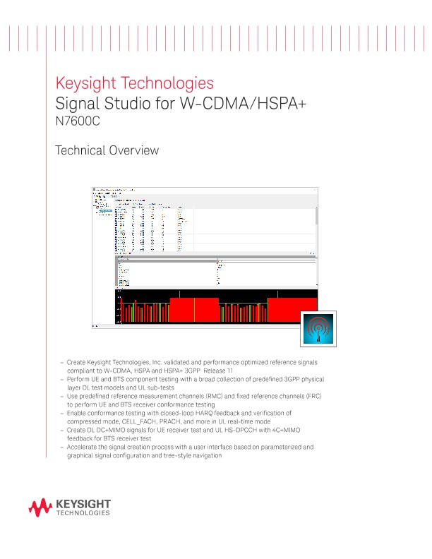 Signal Studio for WCDMA/ HSPA+ N7600C PDF Asset Page Keysight
